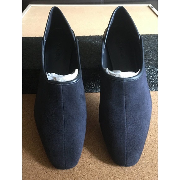 VINCE BRANINE Women's Blue Suede/ Nappa Leather Flat Loafer Slip Ons Size 6 - Picture 2 of 11